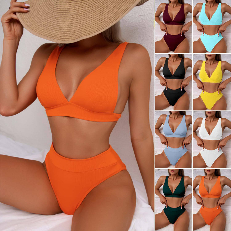 2025 Europe and the United States new high waist cross-border bikini swimsuit independent station Amazon hot sexy split bikini