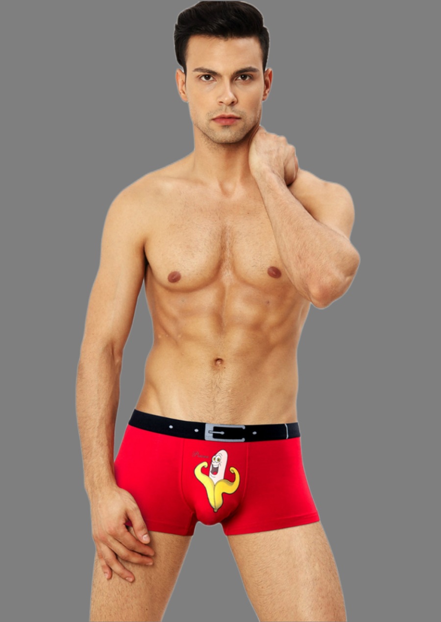 Picture of New Men's Underwear Seamless Modal Bamboo Fiber Breathable Comfortable Antibacterial Cartoon Printed Boxer Briefs for Men