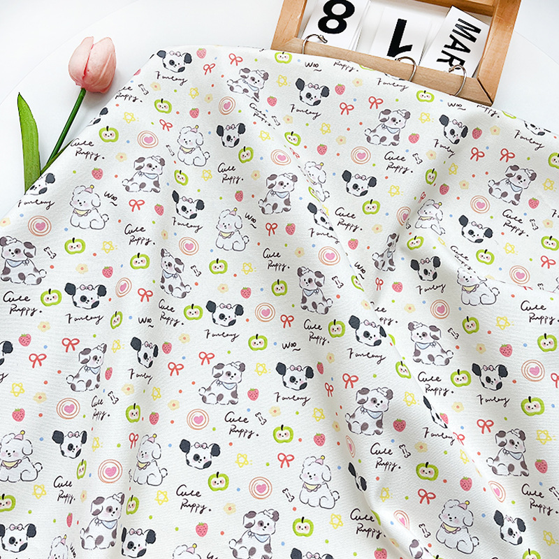 Cute Puppy All-Cotton Canvas 1.5m Panels Width 1.0m Price Pack Jacket Vest Handmade DIY Fabric