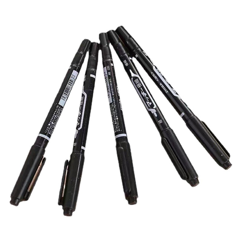 Small Double-Headed Marker Oily Quick-Drying Marker Pen Art Special Marker Pen Thin Black Water-Based Hook Line Pen Wholesale