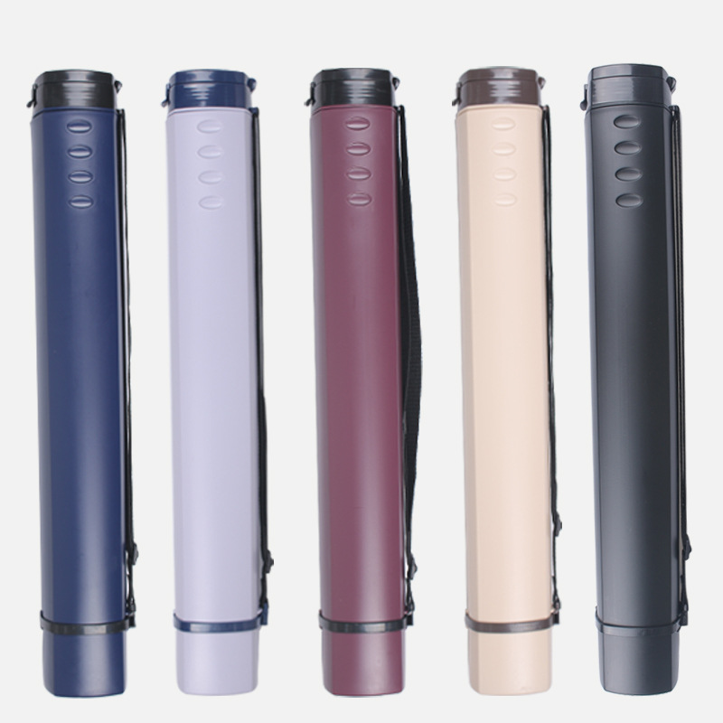 Color Square Flap Anti-Slip Roller Retractable Portable Plastic Painting Tube Moisture-Proof Barrel Painting Paper Tube Collection Tube Poster Tube