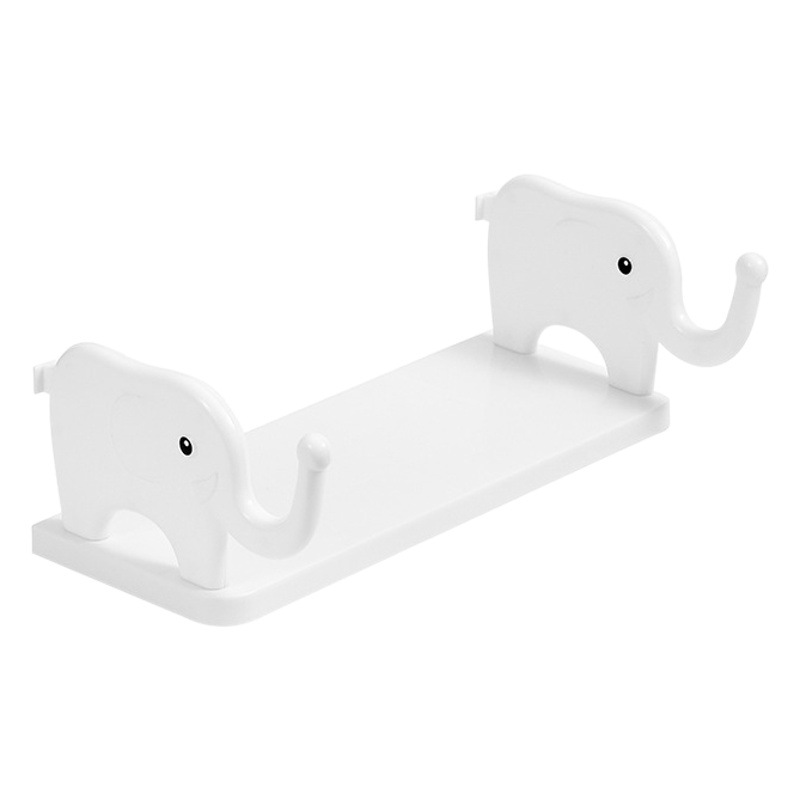 Kitchen Study Bathroom Household Punch-free White Elephant Storage Rack Removable Multi-functional Wall Rack