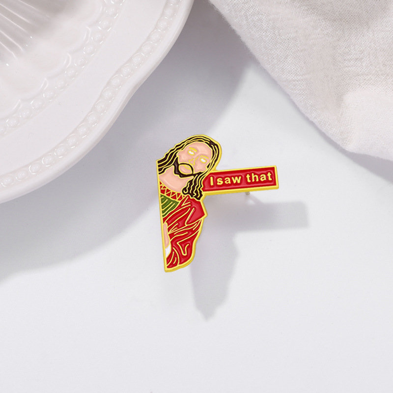 Picture of Foreign trade new cartoon character head design I saw that personality English letter creative metal badge