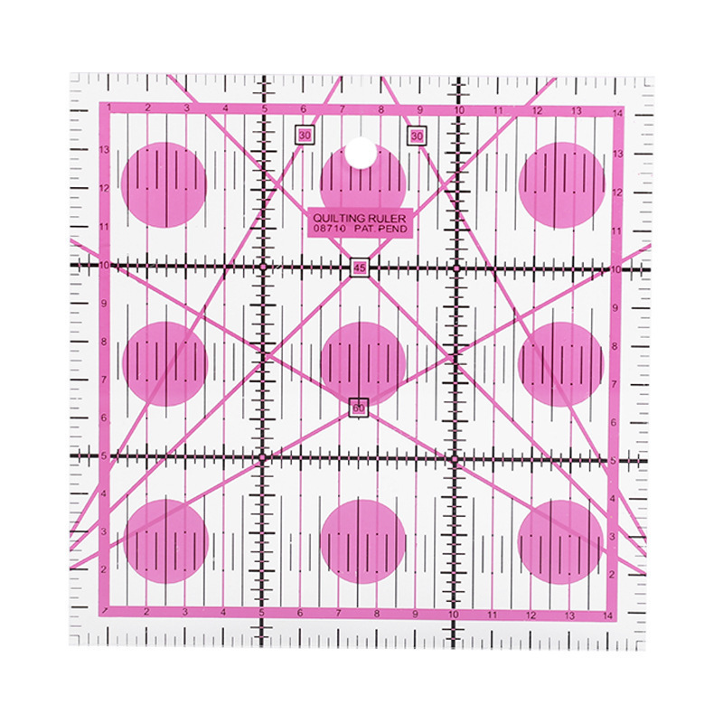 Picture of Acrylic Patchwork Ruler Cutting Ruler Double Color Long Square Ruler Sewing Ruler Patchwork Tool DIY Color Ruler