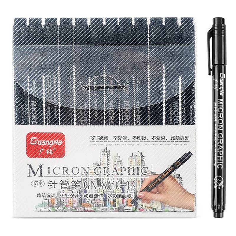 Picture of Guangna 8050 Refillable Needle Pen Set Waterproof Architectural Design Sketch Comic Brush Drawing Sketch Hook Pen