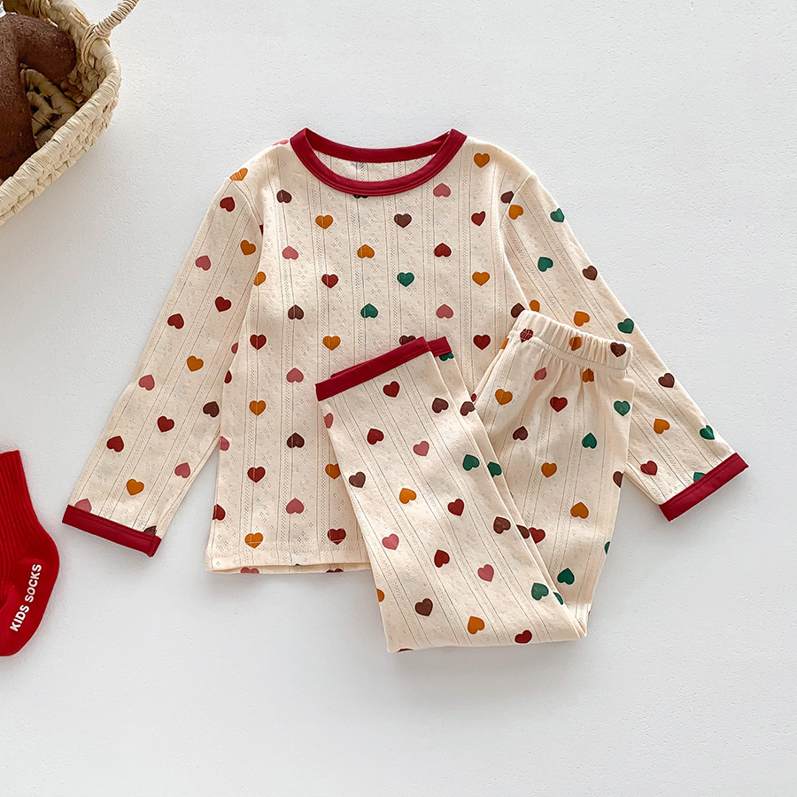 Picture of Autumn Children's Home Clothes South Korea Children's Pajamas suit Boys and Girls Autumn Clothes Autumn Trousers Baby Cotton Pajamas