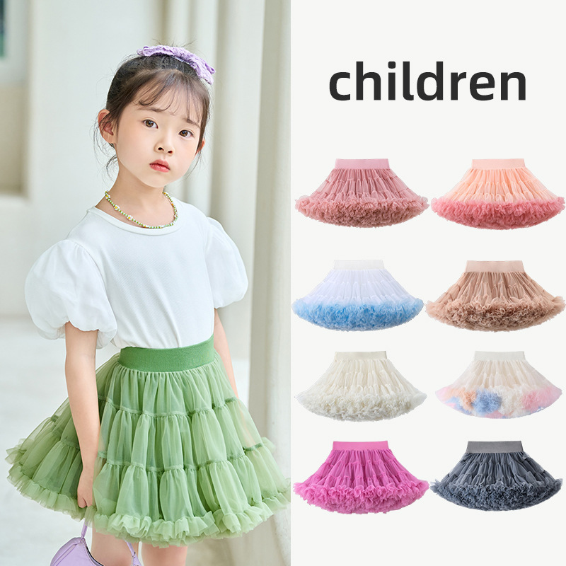Picture of Tutu Skirt Girl's Skirt Christmas Explosion Cross-border Dark Green Mesh Skirt Girl's Skirt Children's Skirt