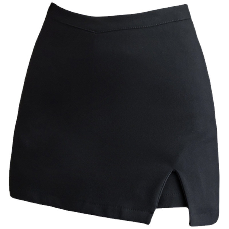 Picture of 2022 Summer New Arrival Irregular Split Hip One-Step Skirt High Waist A- Line Black Hot Girl Skirt for Women