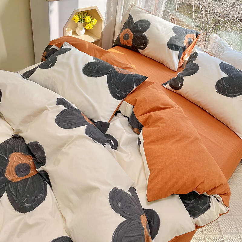 Picture of 2025 New Spring & Fall 60 Small Floral Cotton Four-Piece Set Ins Style Pure Cotton Dormitory Bed Bed Sheets Quilt Cover Three-Piece Set