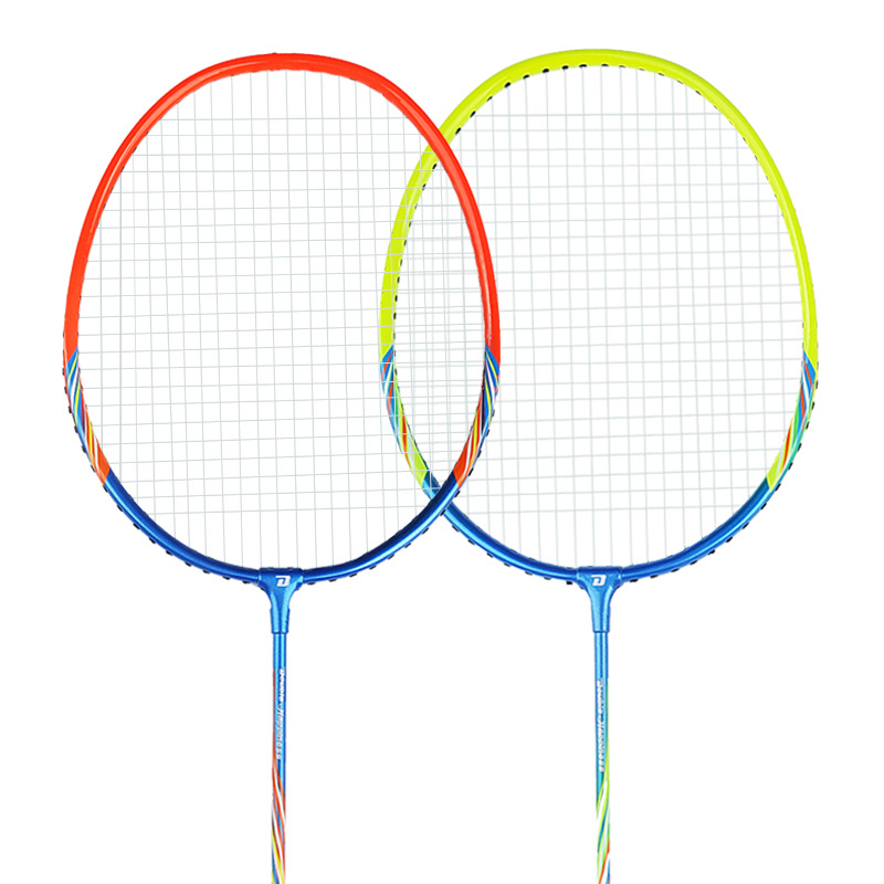 Picture of Red Double Happiness Badminton Racket Double Beat Durable Children's Iron Aluminum Alloy Carbon Ultra Light Adult Beat Single Beat Set