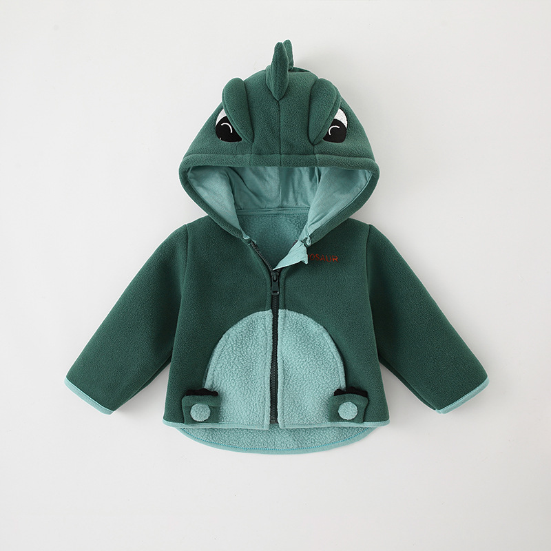 Picture of Girls' Fleece Coat Boys' Coat Autumn and Winter Clothes Children's Baby fleece-lined Hooded Top Baby Clothes Cross Border
