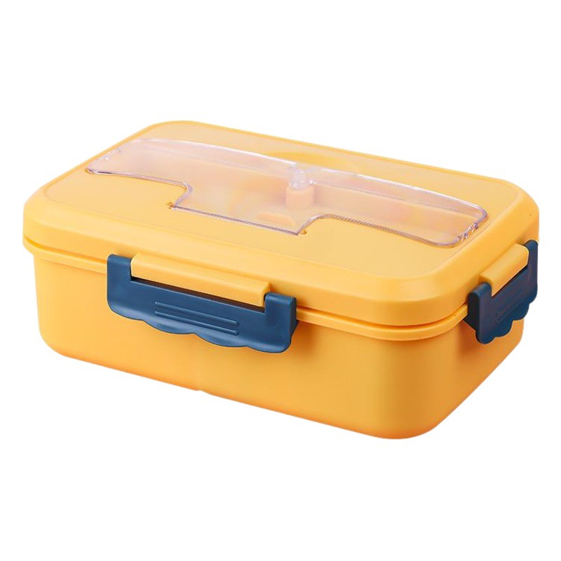 Picture of Japanese style lunch box with handle microwave oven plastic lunch box wheat straw compartment lunch box cross border