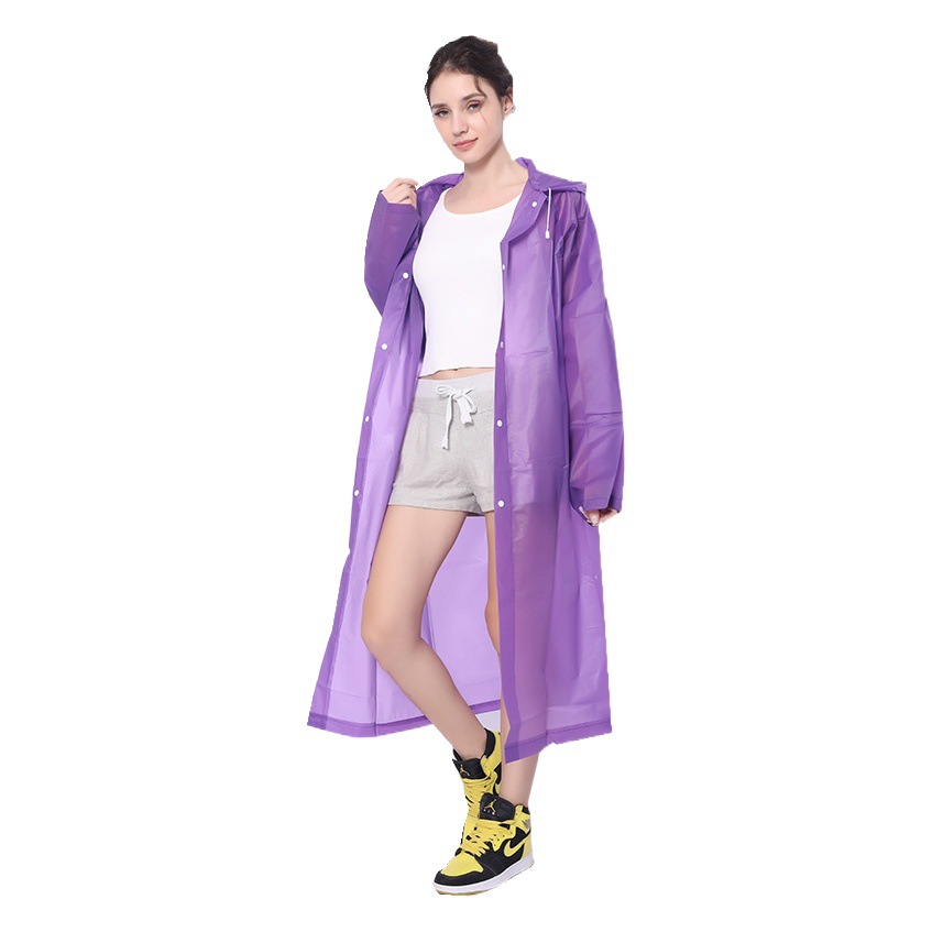 in stock supply non-disposable eva outdoor travel raincoat unisex hooded one-body raincoat full body poncho
