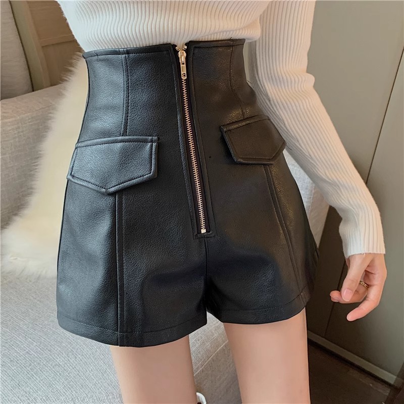 23pu Skin Undercoat Missing 20 Wide-leg Shorts Women's High Waist A- shaped Outer Wear Boots Pants Autumn and Winter Bottoming New European Goods