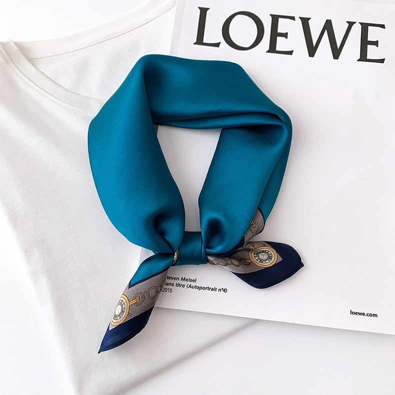 Picture of 2024 New Style Silk Scarves Women's Spring and Summer Fashion Printed 100 Mulberry Silk Small Square Scarf South Korea Ribbon Scarf