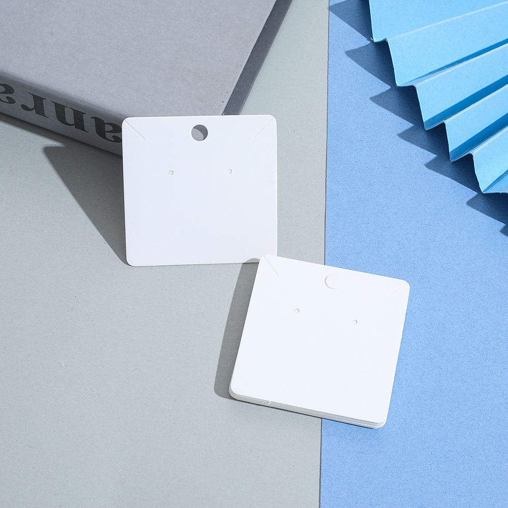Simple blank 5.5*5.5 earrings necklace cardboard in stock ins wind jewelry packaging card LOGO printing film