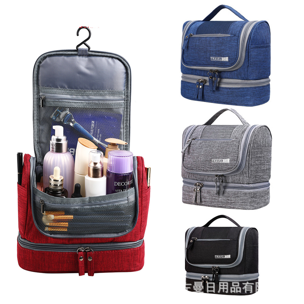 Multi-functional dry and wet separation makeup wash bag travel large capacity storage bag portable hanging bag multi-color optional