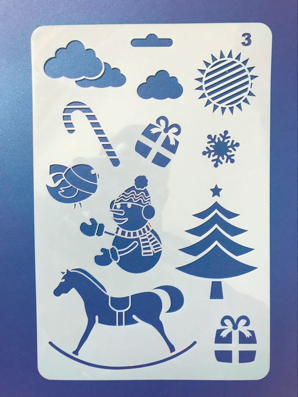 Picture of Christmas series painting template hollow diy album Lace ruler hand-written newspaper Journal drawing spray mold