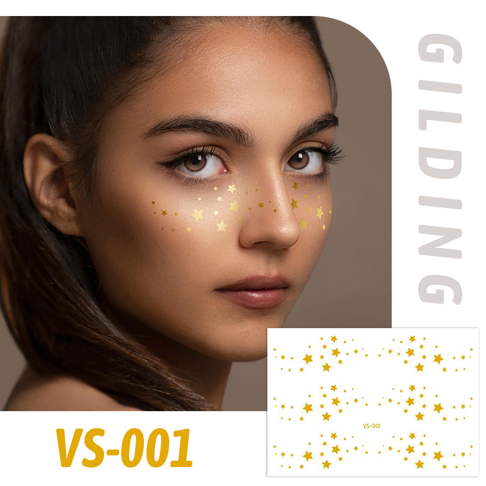 Picture of New European and American Hot Gold and Silver Tattoo Stickers Popular Freckles Face Stickers Party Party Tattoo Stickers Internet Red Face Stickers