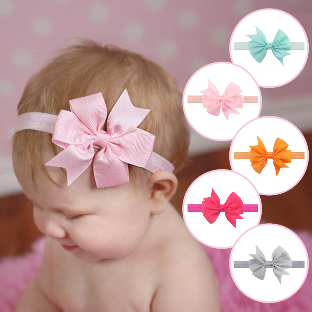 Ribbon swallowtail bow headband European and American children's hair band AliExpress online shop hair accessories 21 color wholesale
