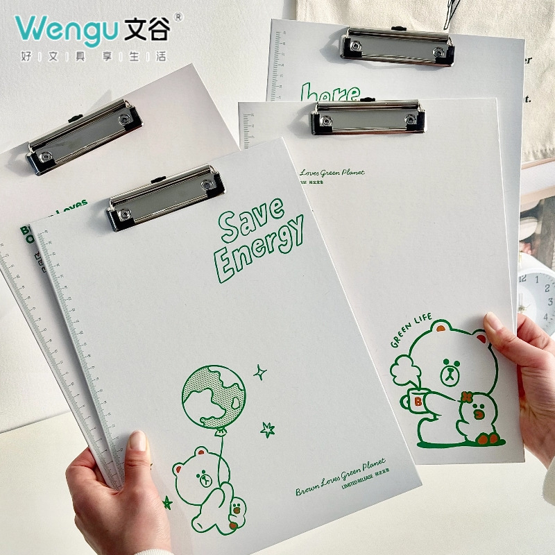 Wengu a4 paper folder writing hard board folder file plywood writing board clip Green pad stationery wholesale
