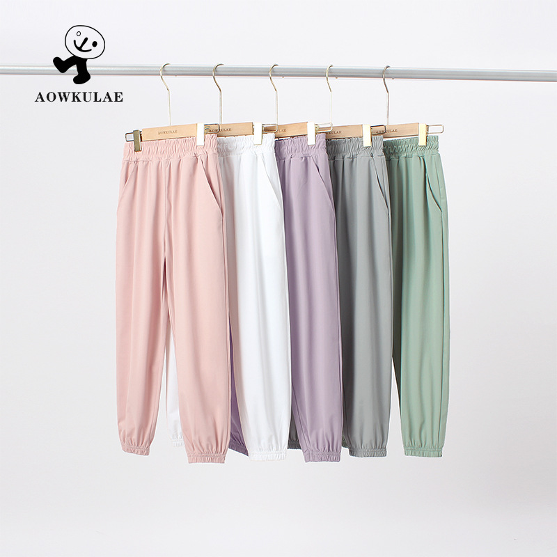 Picture of Summer Korean Style Children's Wear New Children's Sports Trousers Big Children's Quick-drying Ice Silk Breathable Anti-mosquito Pants Girls' Pants