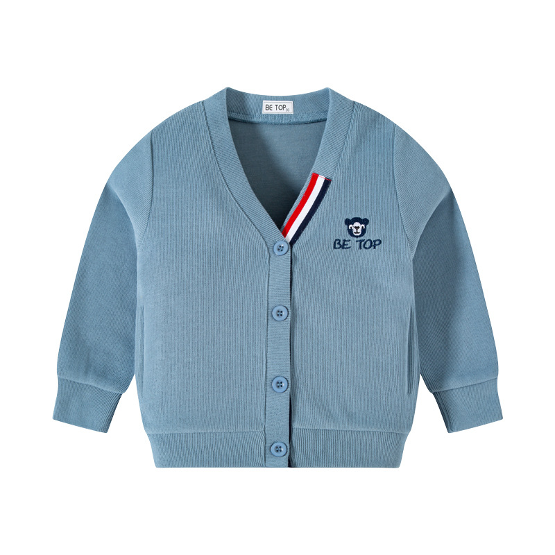 Picture of Betop Kidsren's Clothing 2025 Spring & Fall New Kidsren's Outwear French Threaded Top Boys' Knitted Knitwear Embroidered Cardigan