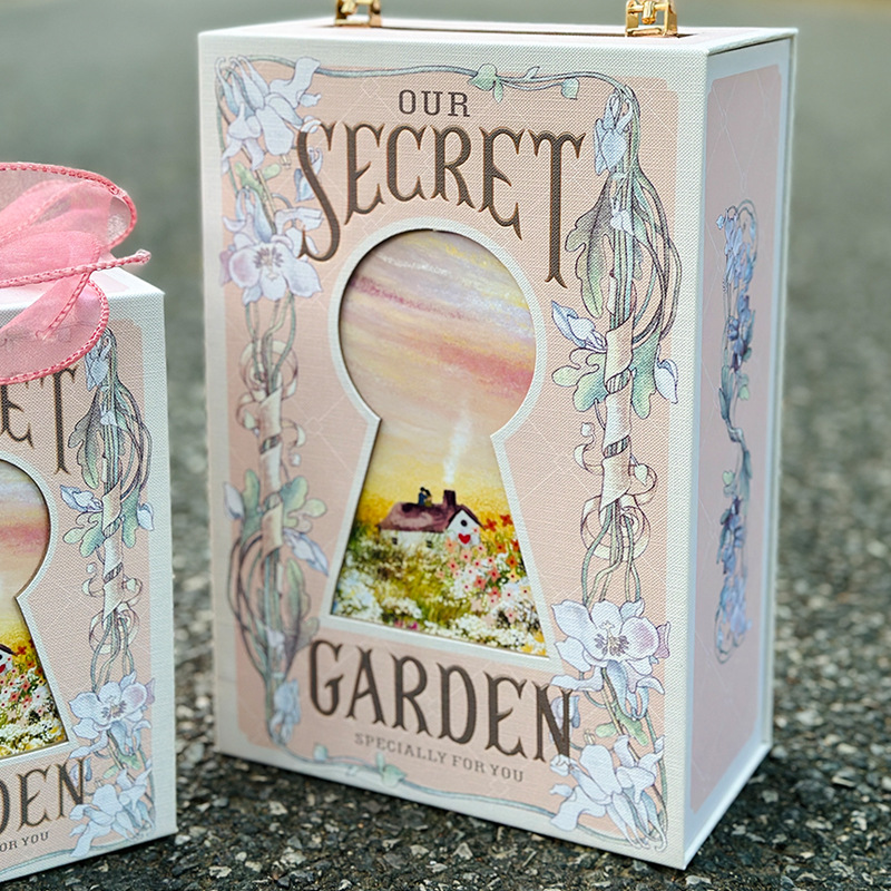 Find the Secret Garden Series Creative Accompanying Gift Box Pink Birthday Wedding Accompanying Gift Box Gift Box