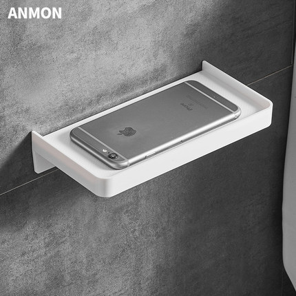 Punch-free toilet plastic mobile phone holder toilet tray plastic bathroom storage rack wall partition bedside rack