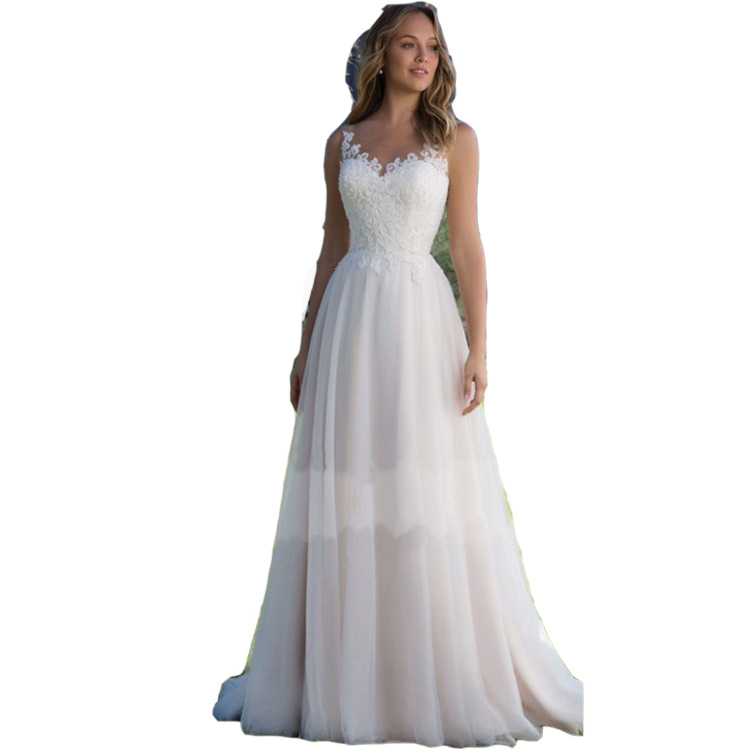 Picture of Main Light Wedding Dress 2025 New Style Women's Small Tail Large Size Slimming Look a Style Simple Lace Backless Travel Photography