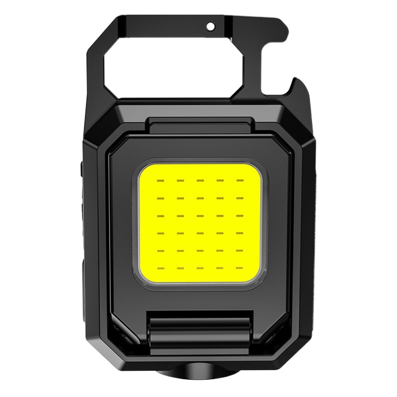 Cross-border outdoor mini keychain light portable magnetic camping flashlight multi-function bottle opener keychain light
