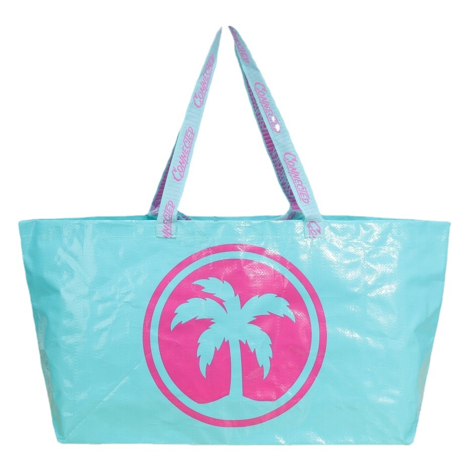 Factory supply PP woven bag printed webbing jacquard portable PE moving bag shopping bag luggage bag boat bag