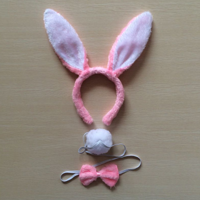 Picture of Cross-border Easter Plush Sequin Rabbit Headband Three-piece Set Ears Headband Bow Ties Children's Festival Performance Road