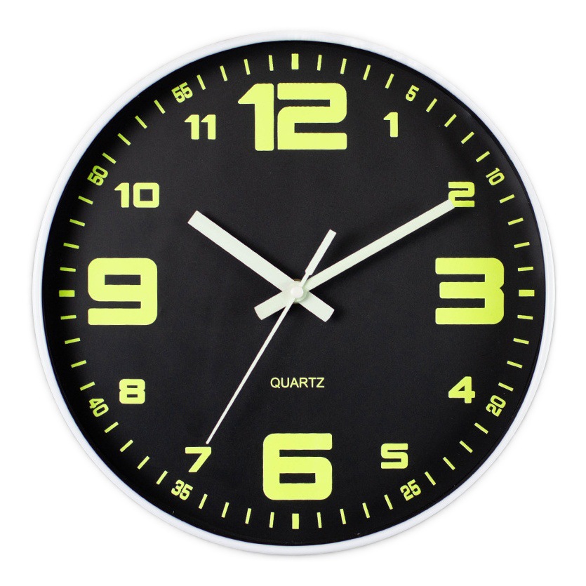 12 inch luminous wall clock mute clock plastic personalized creative clock cross-border hot selling quartz clock clock
