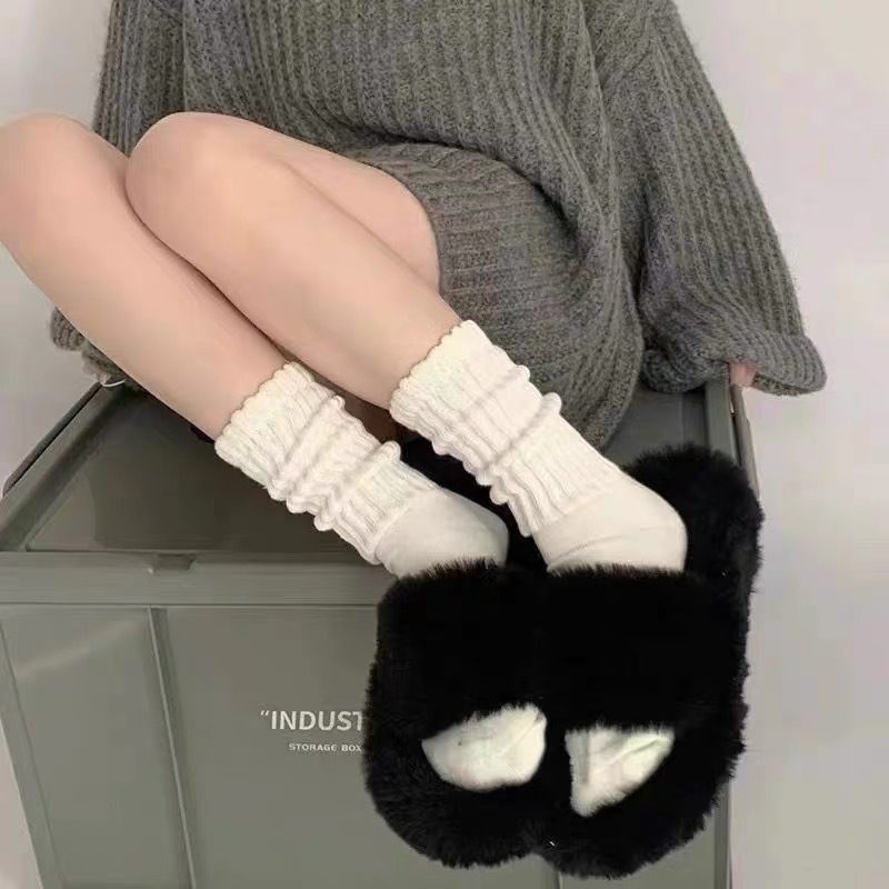 [Thickened warm-terry] deodorant sweat-absorbent cotton socks girls pile socks long tube moon socks autumn and winter