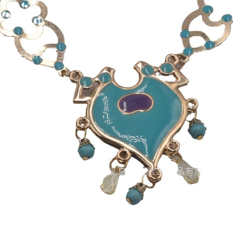 Halloween Princess Jasmine Party Accessories Alloy Crown Necklace Earrings Aladdin Magic Lamp Crown Set