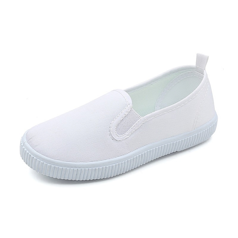 Picture of Children's shoes children's small white shoes dance shoes boys and girls Velcro students white cloth shoes kindergarten indoor shoes wholesale