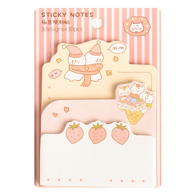 Chinese style cartoon sticky note colorful cute note note office stationery note book tearable student creative note paper
