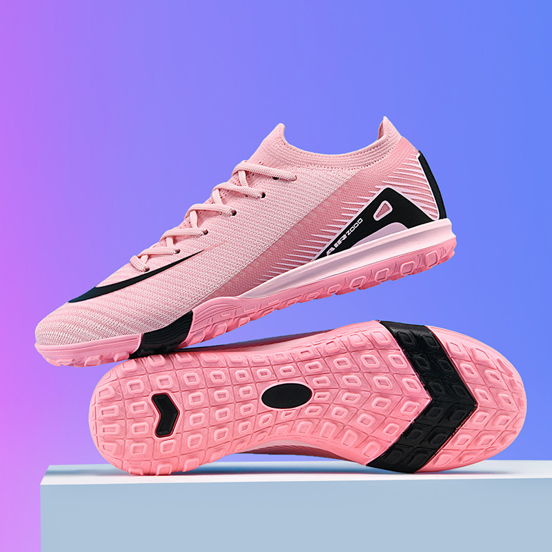 Cross-Border Youth Lawn Football Shoes for Men and Women Seamless Fly-Knit Children's Adult Artificial Turf Low-Top Training Sneakers