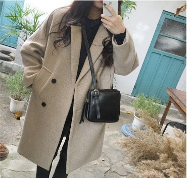 Picture of 2025 New Autumn and Winter Korean Style Cotton Thickeneded Woolen Outwear Slim Fit Large Size Mid-Length Woolen Outwear