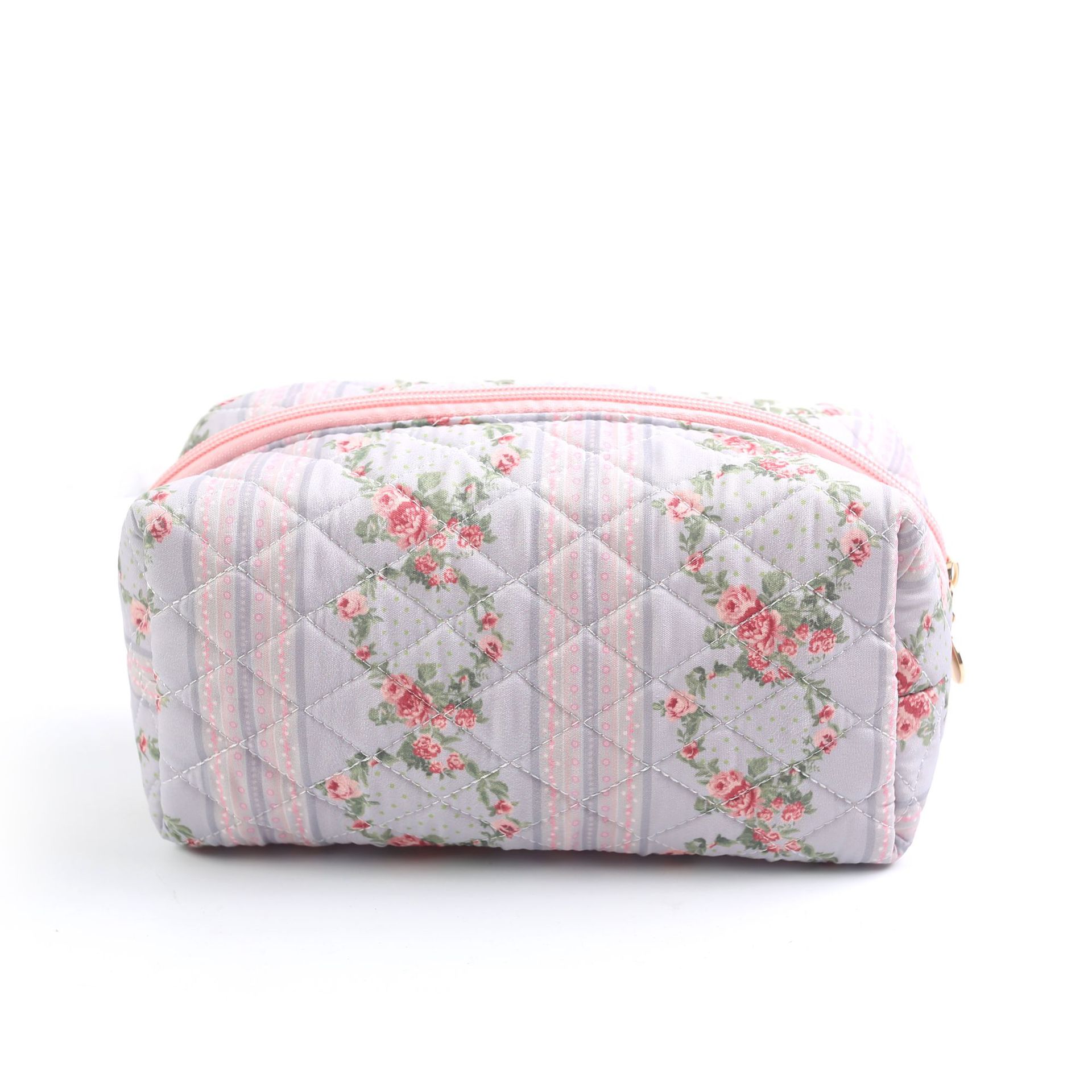 Picture of Cross-border Small Floral Quilted Cosmetic Bag Travel Skin Care Zipper Bag Large Capacity Portable Storage Bag Soft Bag