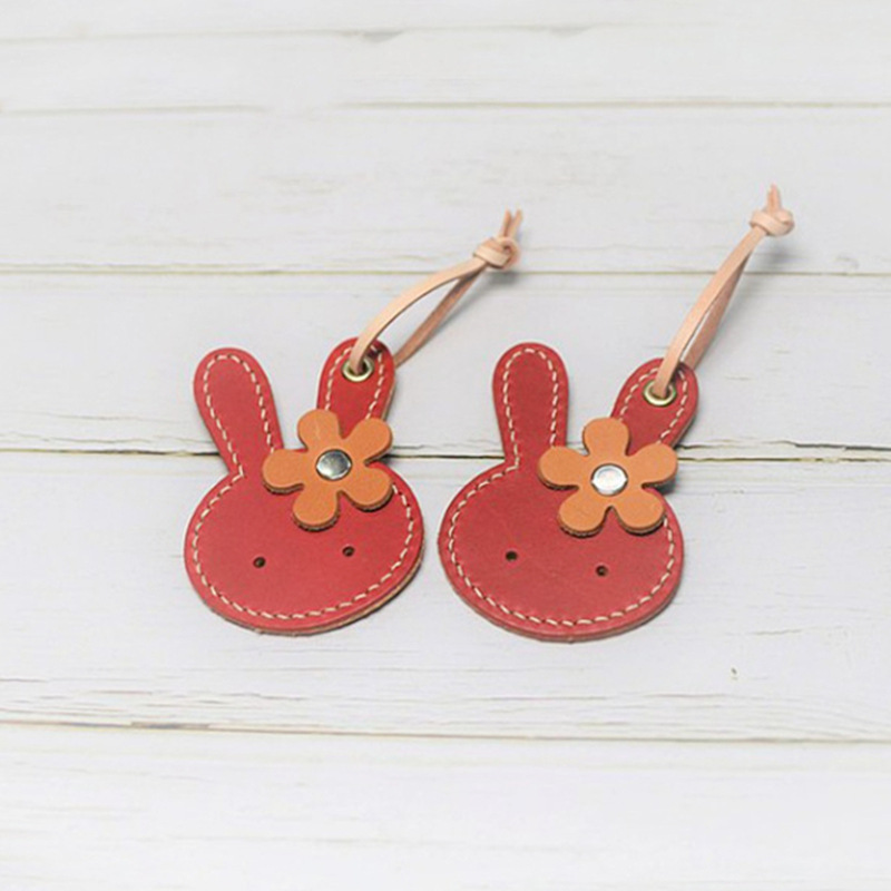 New 2023 Rabbit Year Red Rabbit Keychain Pendant Cute Rabbit Leather Keychain Bag Pendant