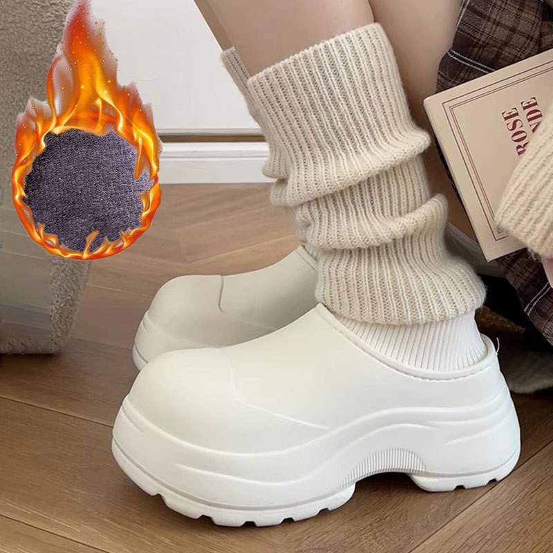 Thick-soled snow boots for women's winter outdoor wear ins trendy internet-famous increased waterproof non-slip warm fleece-lined EVA cotton shoes