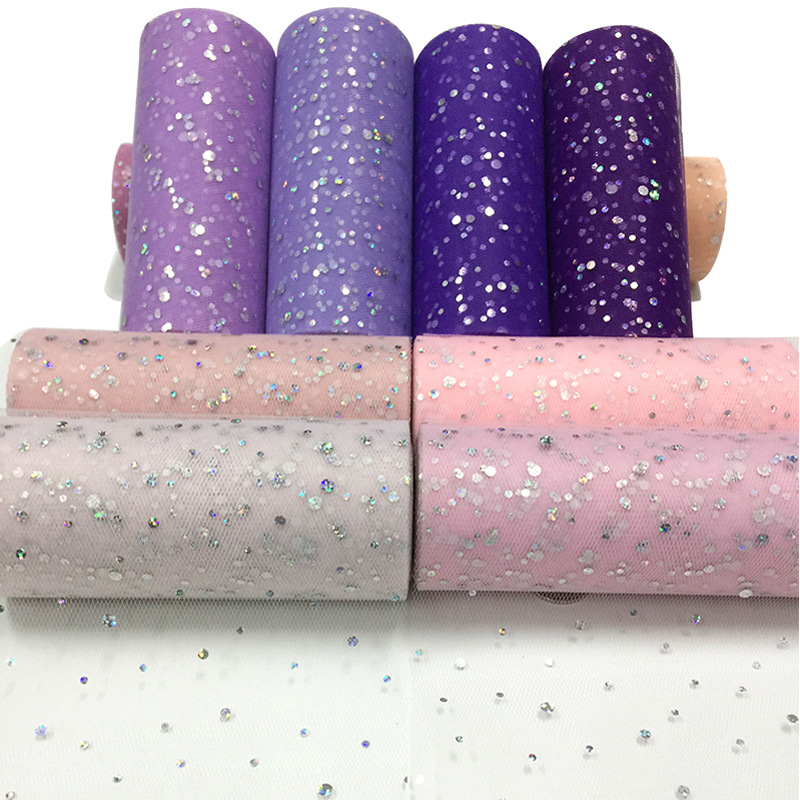 Picture of Laser Size Tulle Roll Tulle 15cm*25 Size Sequin Yarn American Mesh Roll