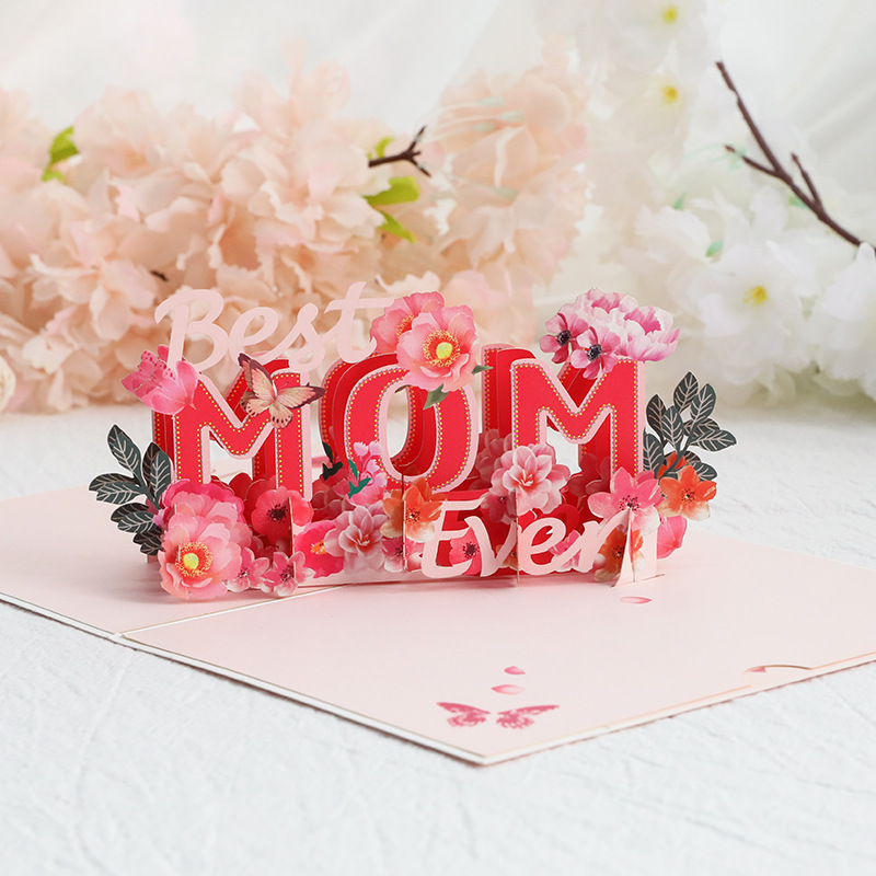 Picture of New Mother's Day Gift 3D Greeting Card Paper Carved Thank You Card Mother's Blessing Card Creative Cross-border Wholesale