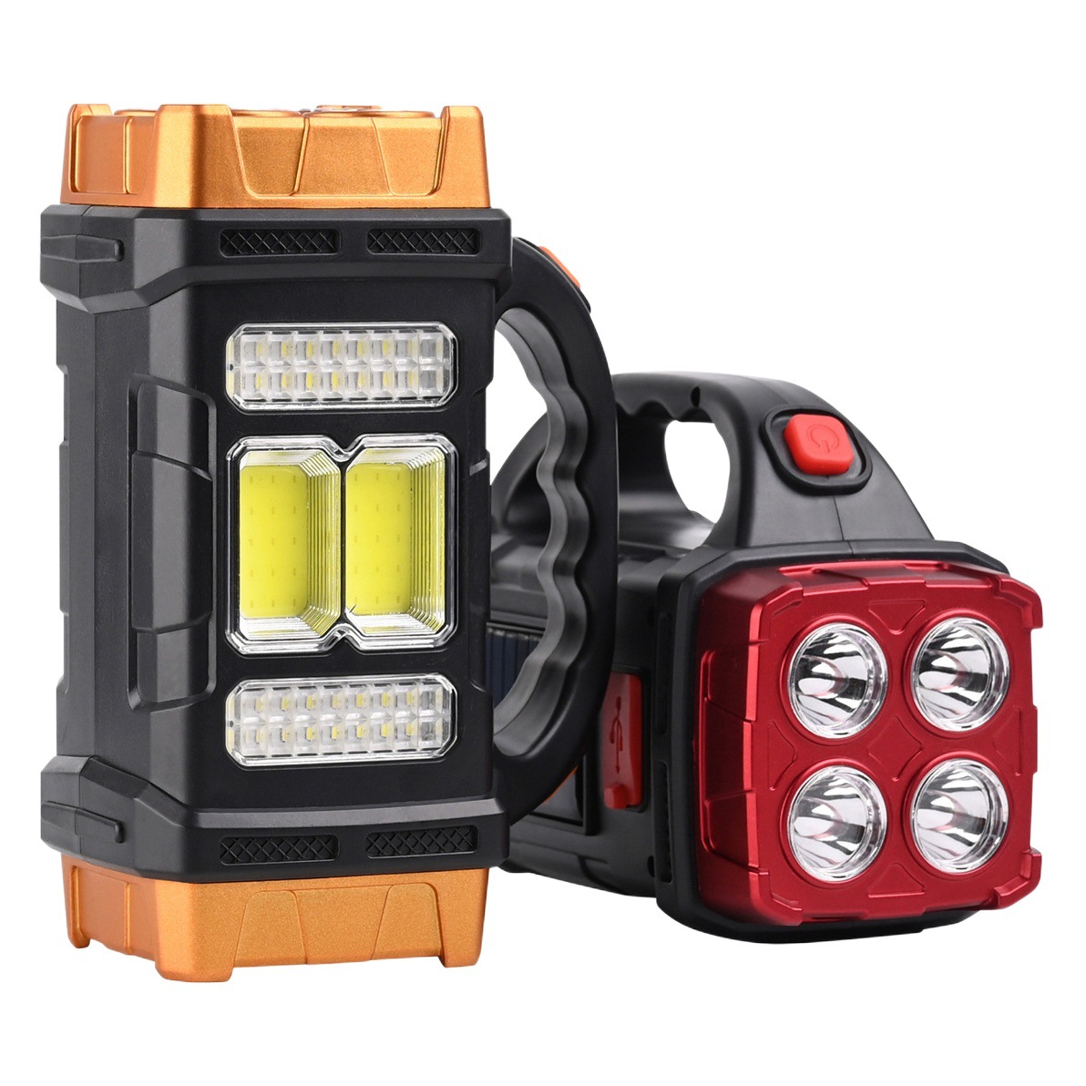 COB multifunctional outdoor emergency portable Searchlight solar emergency USB rechargeable camping outdoor lighting flashlight