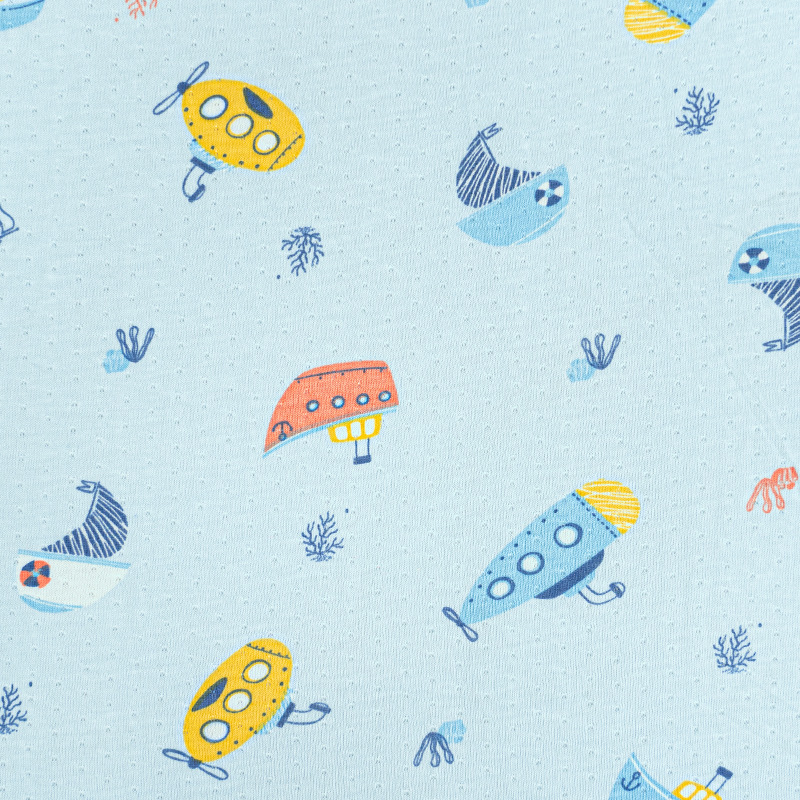 Picture of Bamboo Cotton Jacquard Printed Fabric Baby Summer Anti-Mosquito Jumpsuit Bamboo Fiber Fabric 70 Bamboo 30 Cotton Jersey