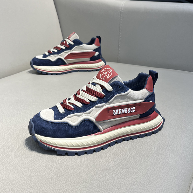 Spring Soft-soled Shoes New Chinese-style Explosions All-match Men's Shoes Super Soft Slimming Heightened Shoes Comfortable and Wearing Board Shoes for Commuting