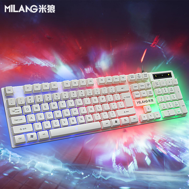 Picture of Mi Lang T6 mechanical feel keyboard eat chicken desktop computer notebook USB interface game peripheral keyboard