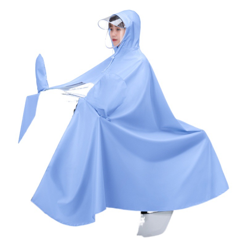 Electric motorcycle raincoat wholesale thickened single double body adult bicycle riding special conjoined poncho